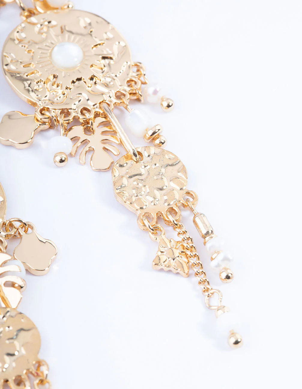 Gold Plated Statement Boho Freshwater Pearl Earrings - Image 3
