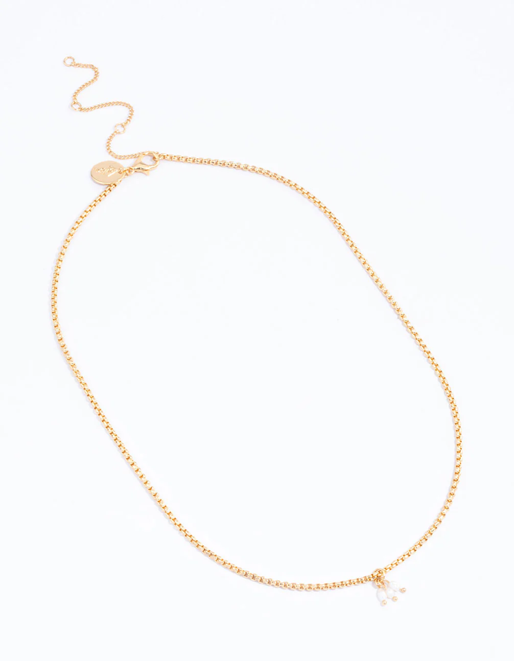 Gold Plated Triple Freshwater Pearl Dainty Necklace - Image 2
