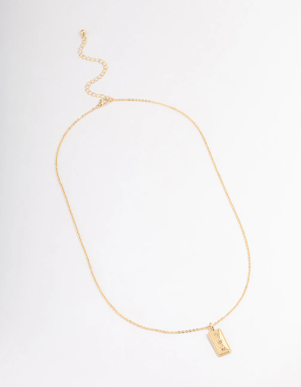 Gold Plated Triple Star Bar Necklace - Image 2