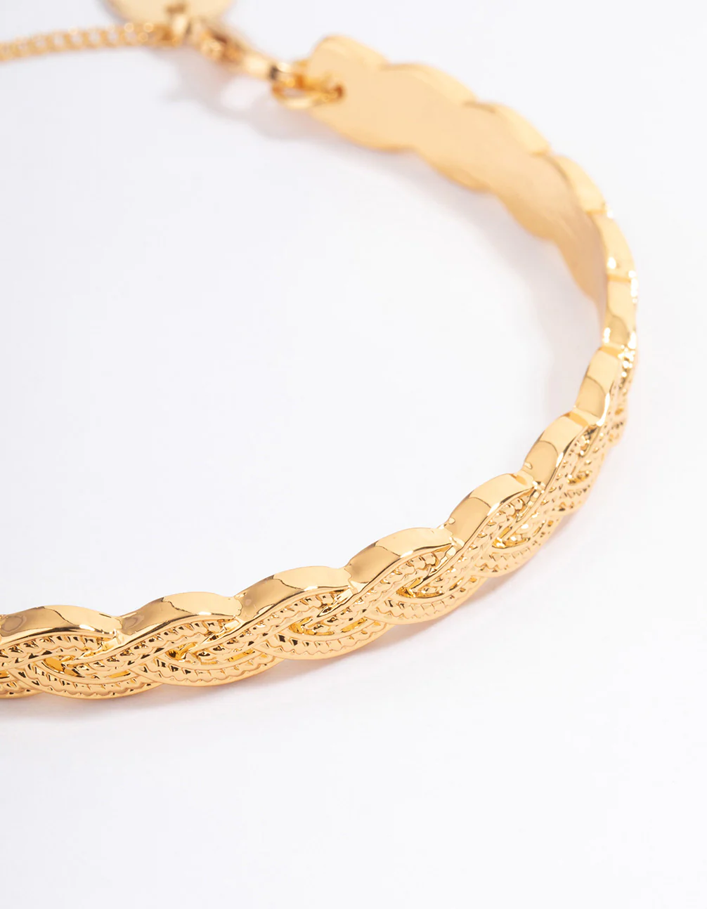 Gold Plated Twisted Weave Wrist Cuff - Image 2