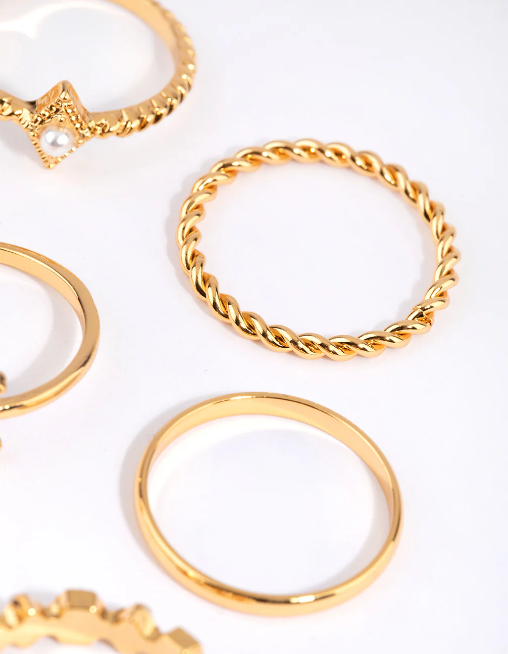 Gold Plated Vintage Ring 6-Pack with Freshwater Pearls - Image 4