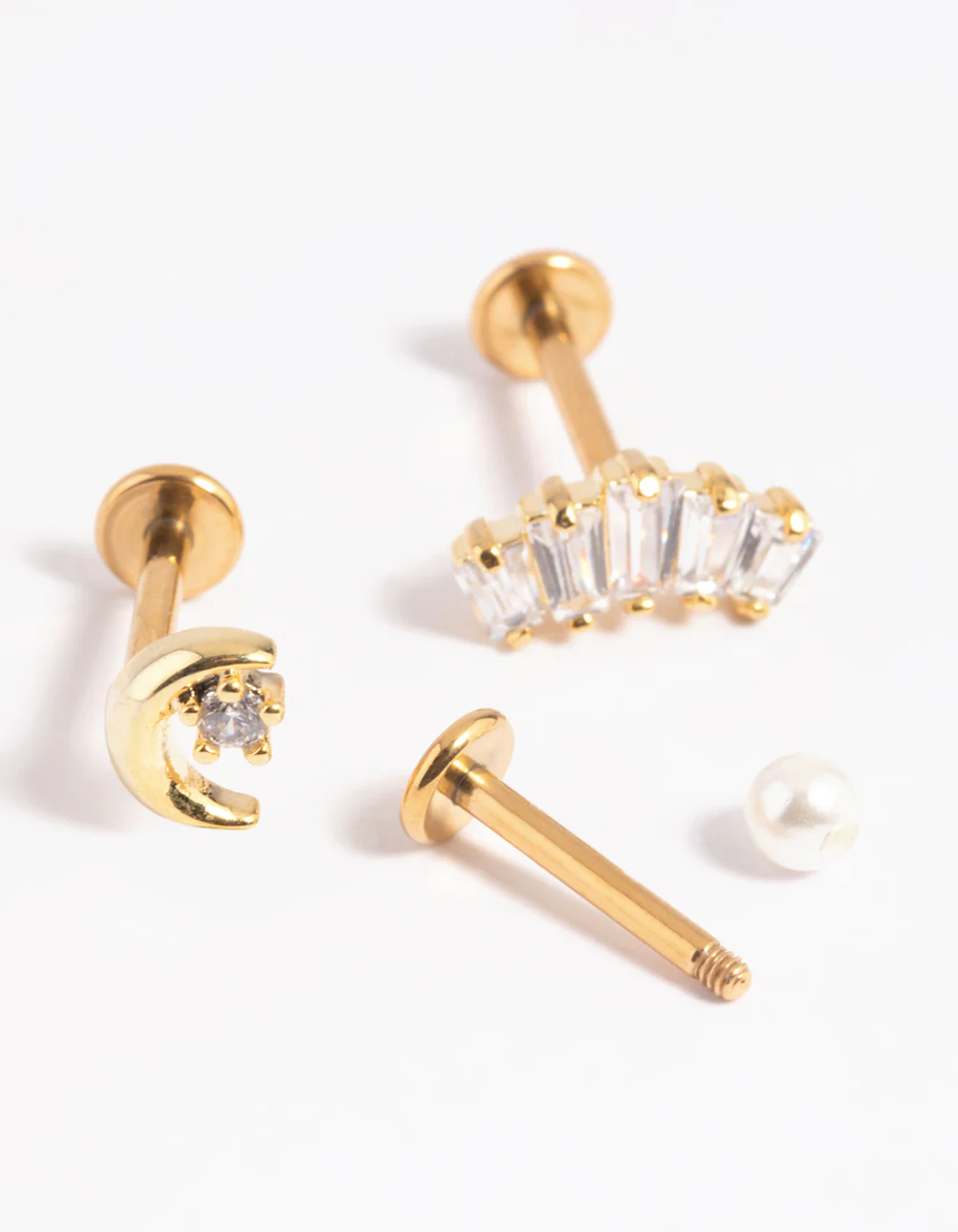 Gold Plated Surgical Steel Pearl Flat Back Pack - Image 5