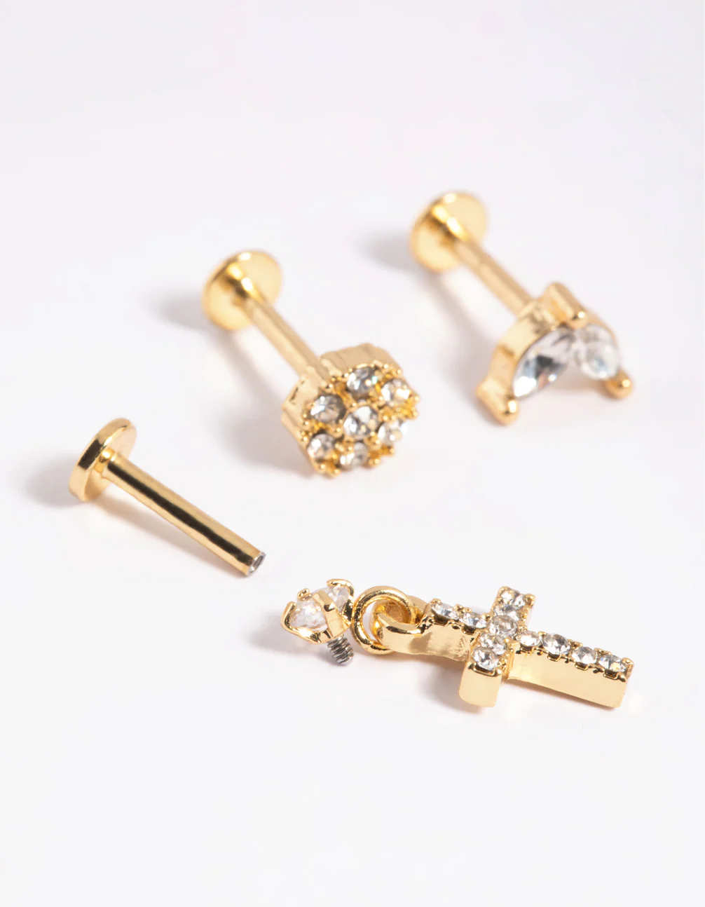 Gold Plated Surgical Steel Cross Flat Back Pack - Image 3
