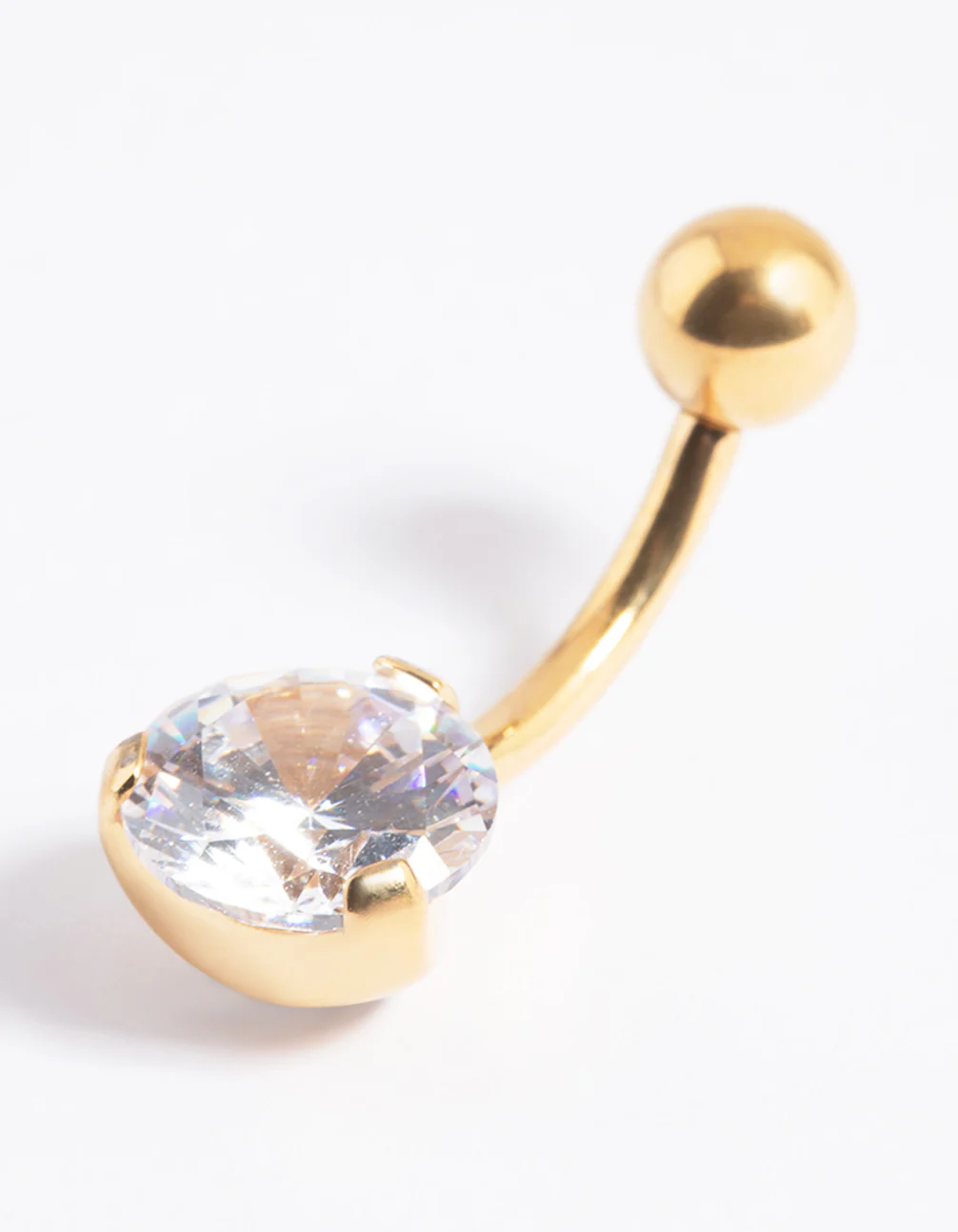 Gold Plated Surgical Steel Diamante Belly Bar - Image 2