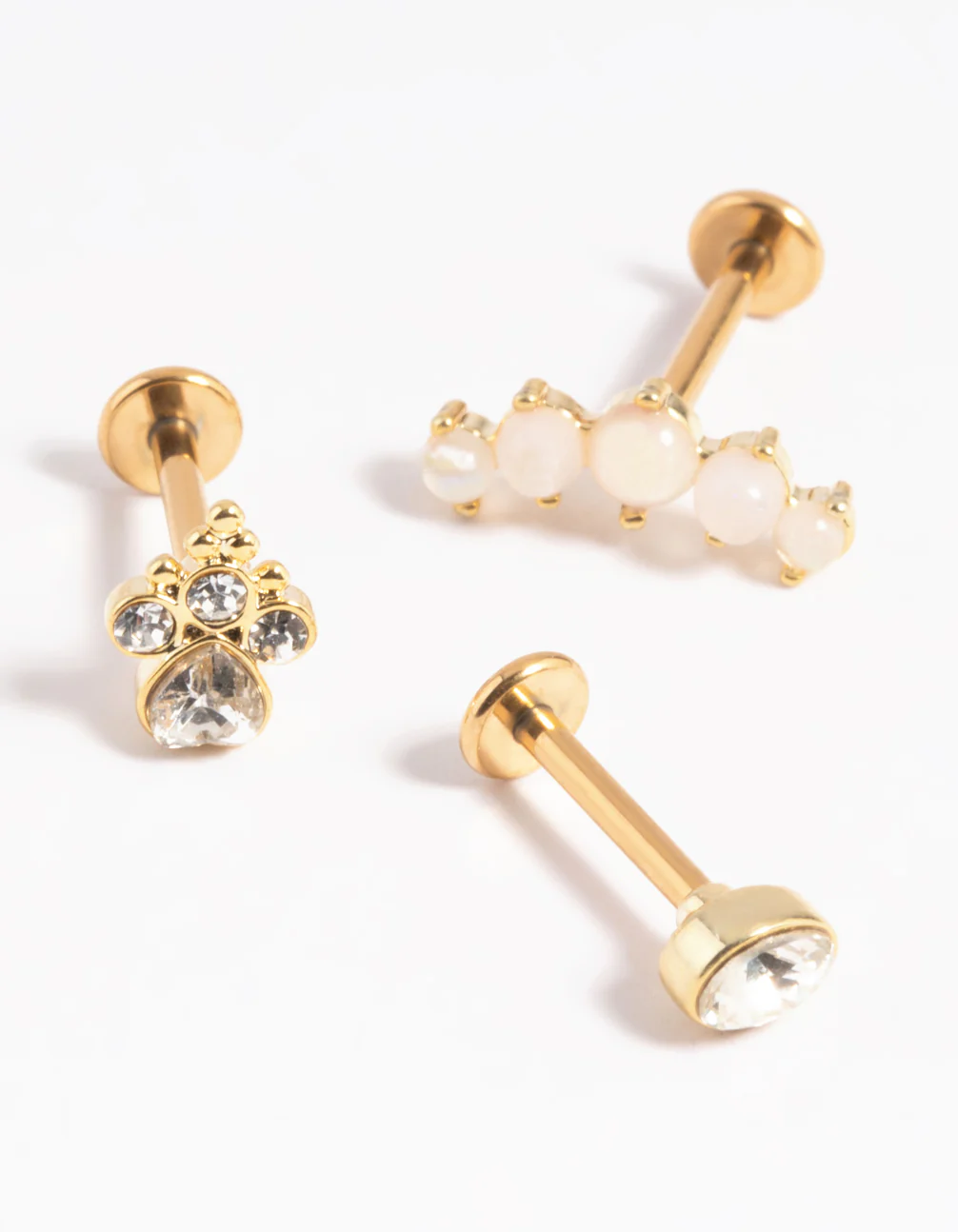 Gold Plated Surgical Steel Opal Crawler Flat Back Pack - Image 2