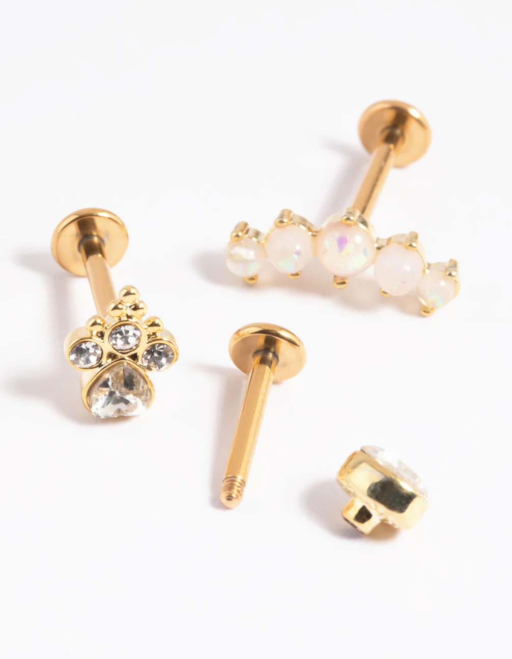 Gold Plated Surgical Steel Opal Crawler Flat Back Pack - Image 3
