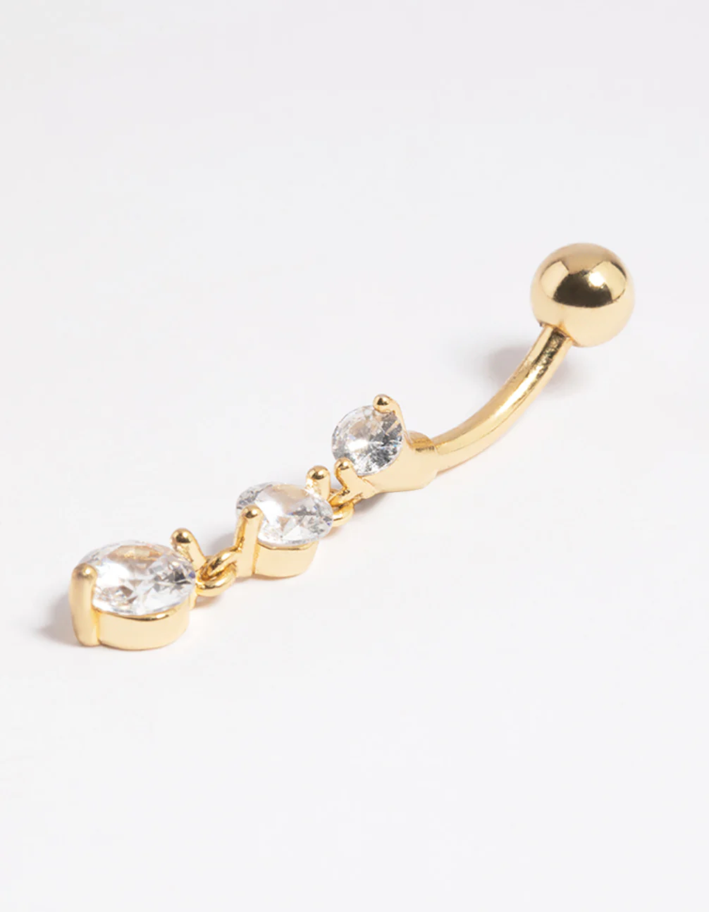 Gold Plated Surgical Steel Diamante Statement Belly Bar - Image 2