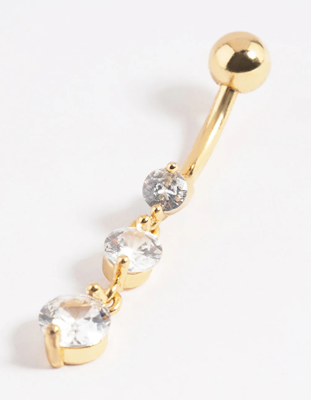 Gold Plated Surgical Steel Diamante Statement Belly Bar - Image 4