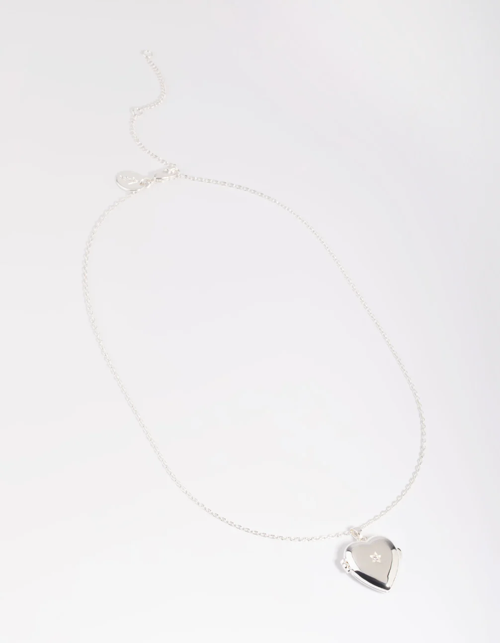 Silver Plated Cubic Zirconia Heart Locket Necklace - Image 3