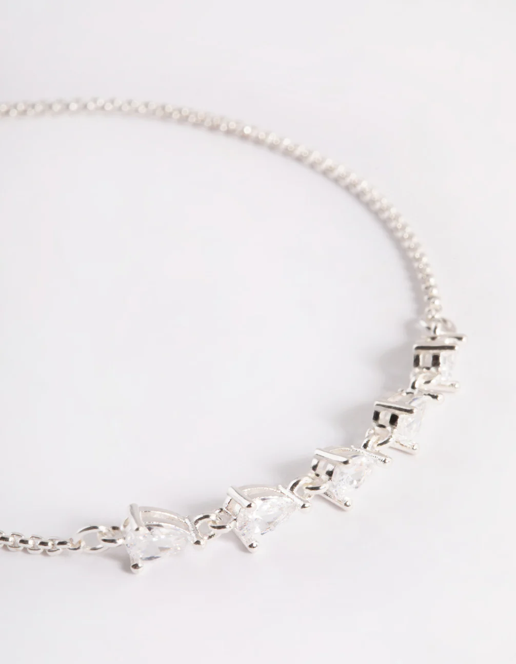 Sterling Silver Cubic Zirconia Teardrop Toggle Bracelet - Image 3
