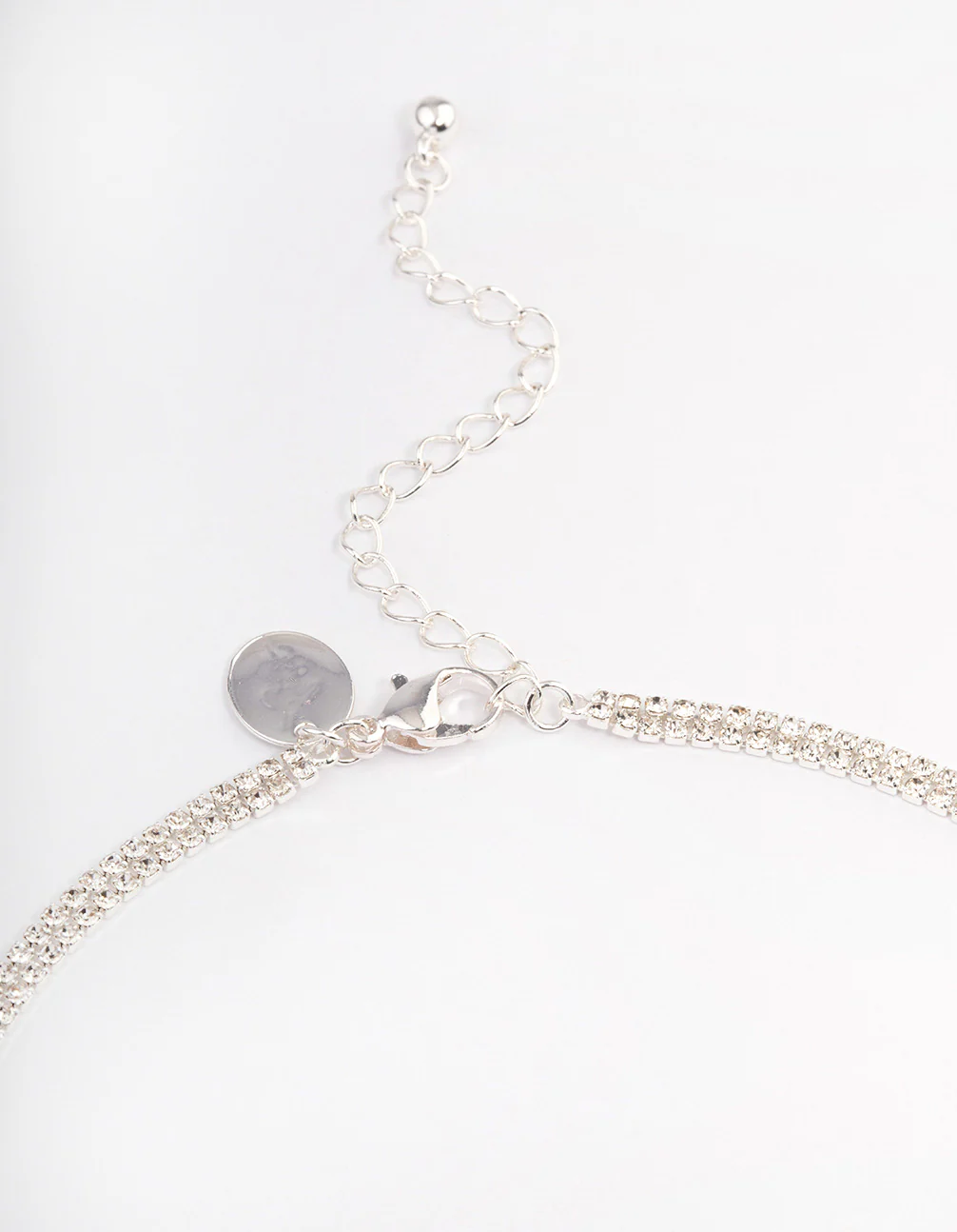 Silver Plated Diamante Double Layer Choker - Image 3