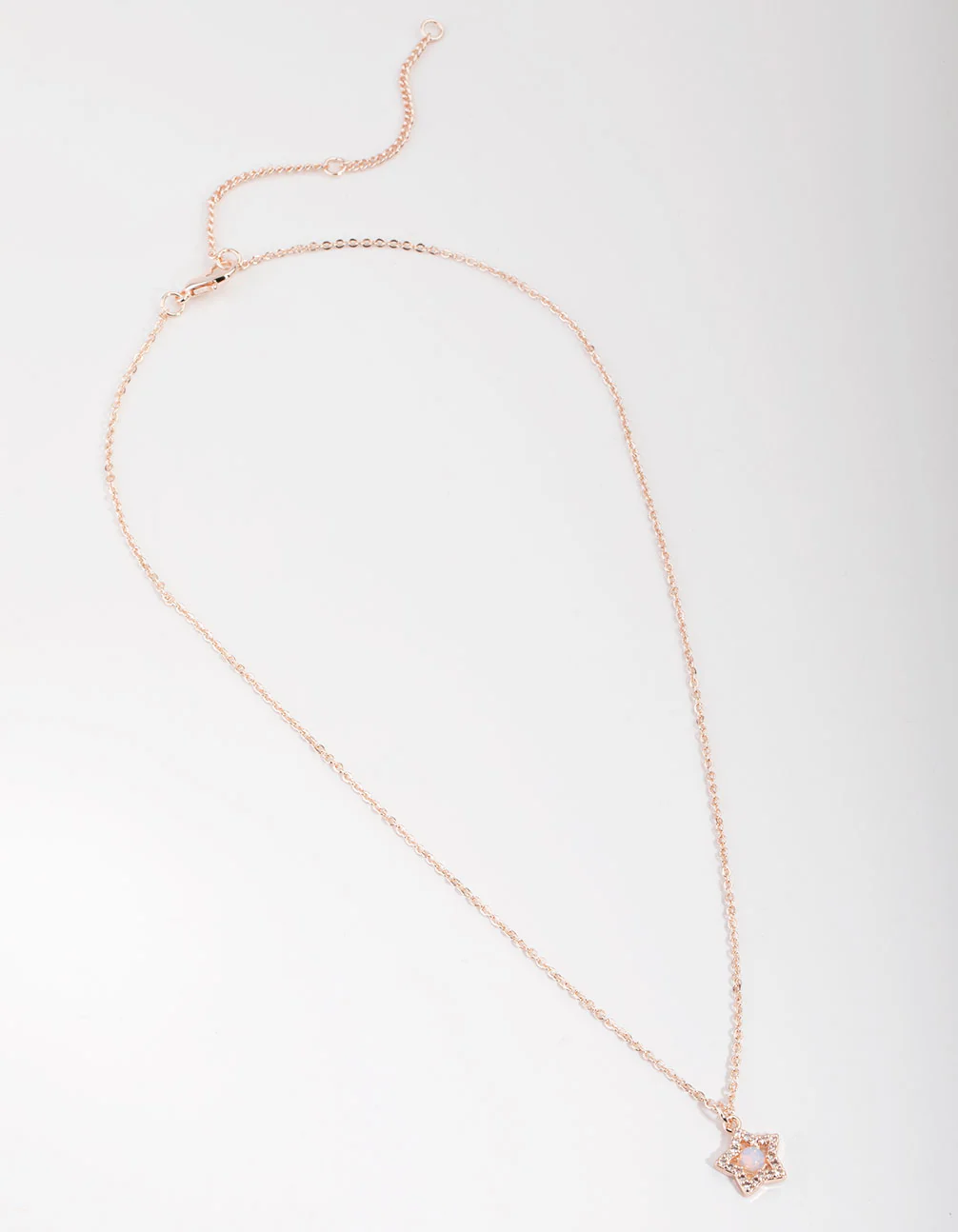Rose Gold Plated Diamante Star Necklace - Image 2