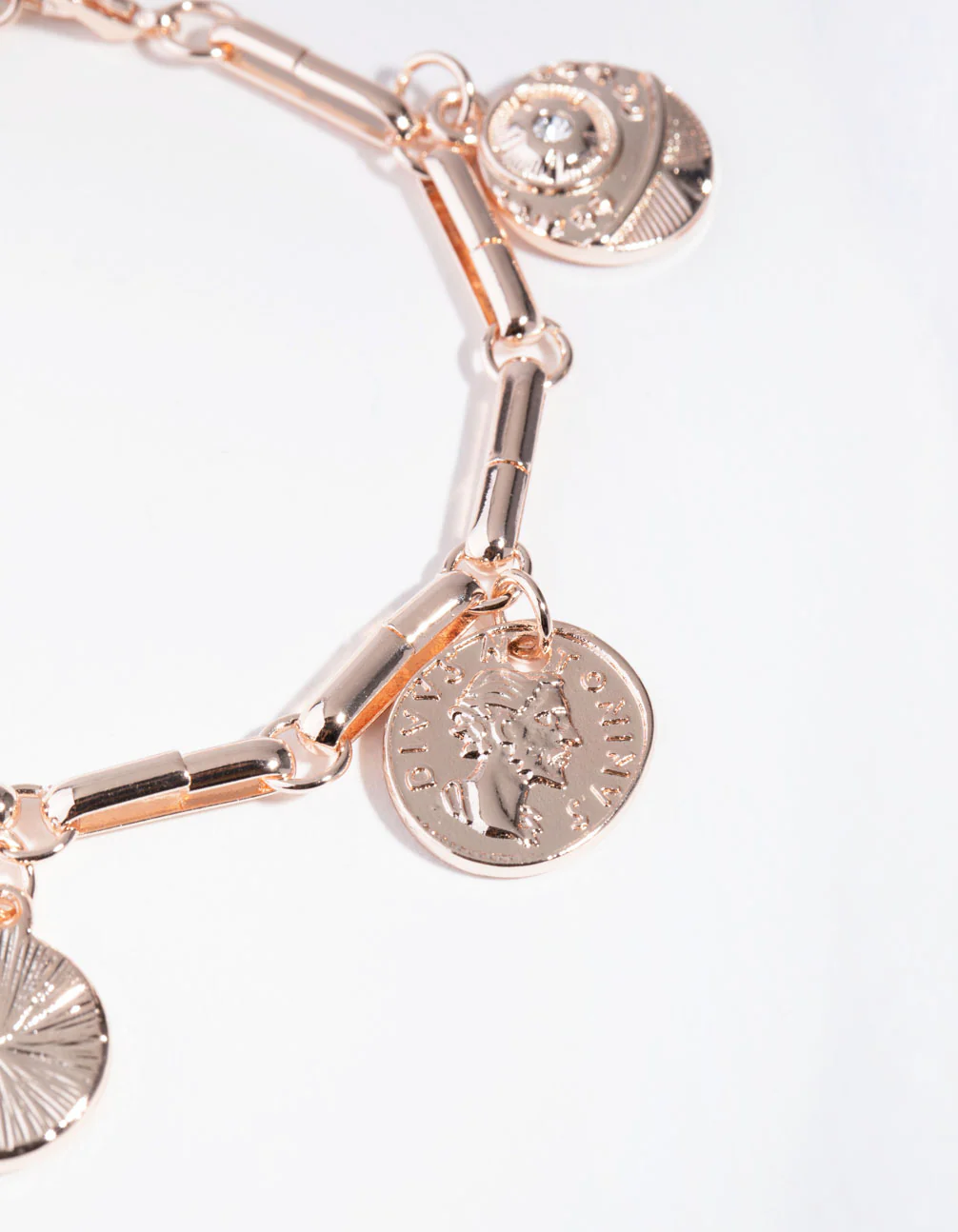 Rose Gold Plated Large Coin Bracelet - Image 2