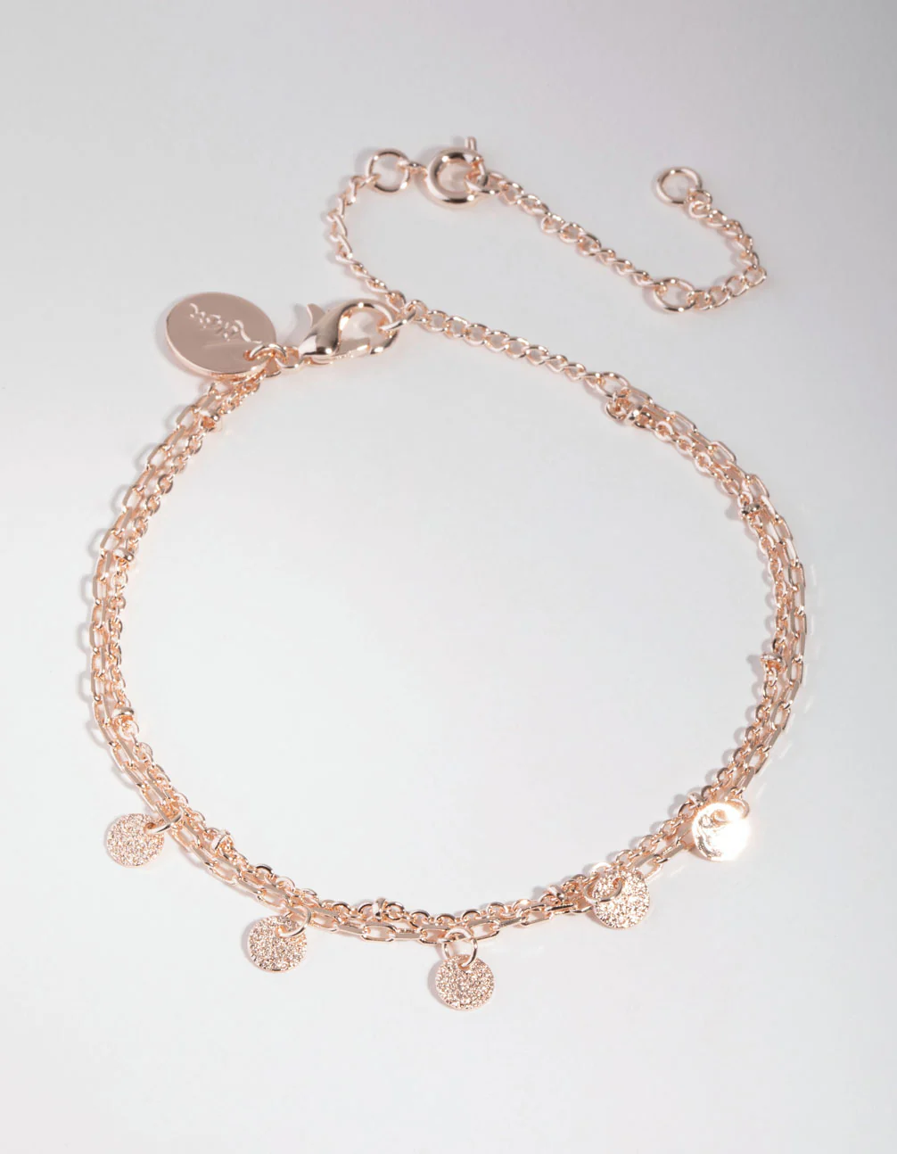 Rose Gold Plated Mini Disc Bracelet - Image 3