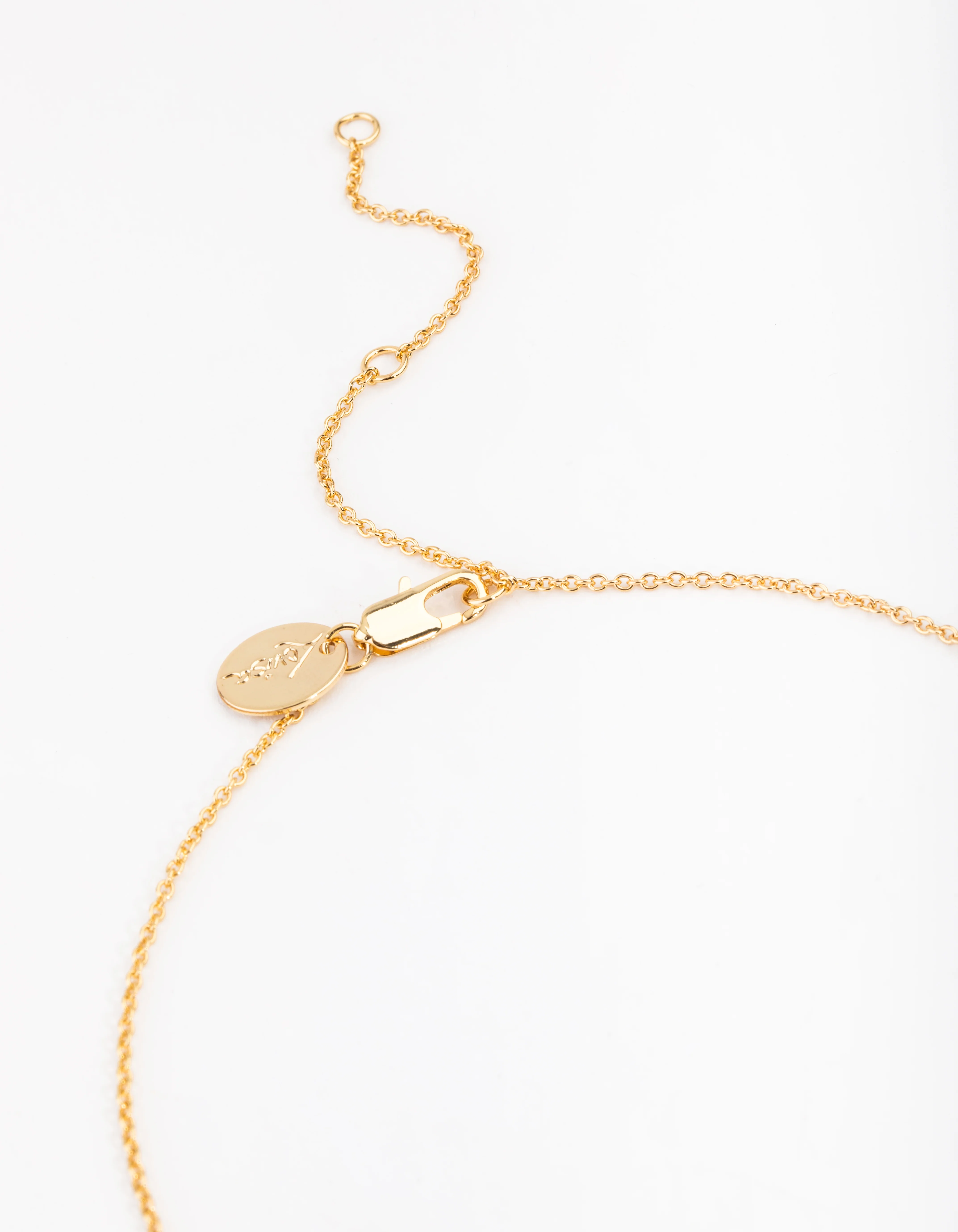 Gold Plated Round Semi Precious Pendant Necklace - Image 3