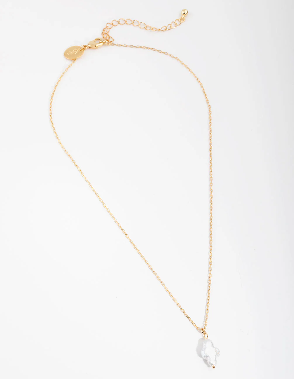 Gold Plated Freshwater Pearl Cross Necklace - Image 2