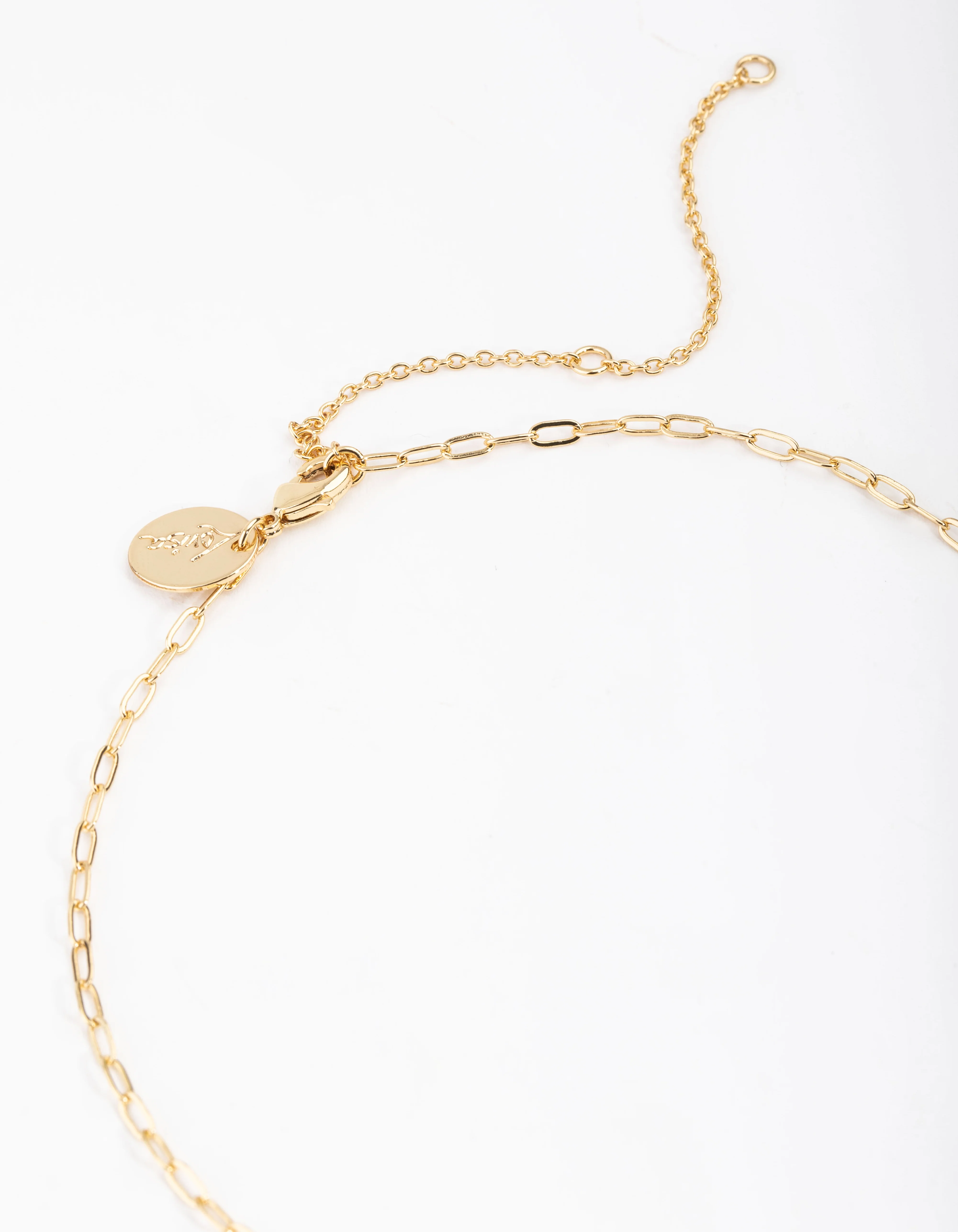 Gold Plated Half Freshwater Pearl Necklace - Image 3