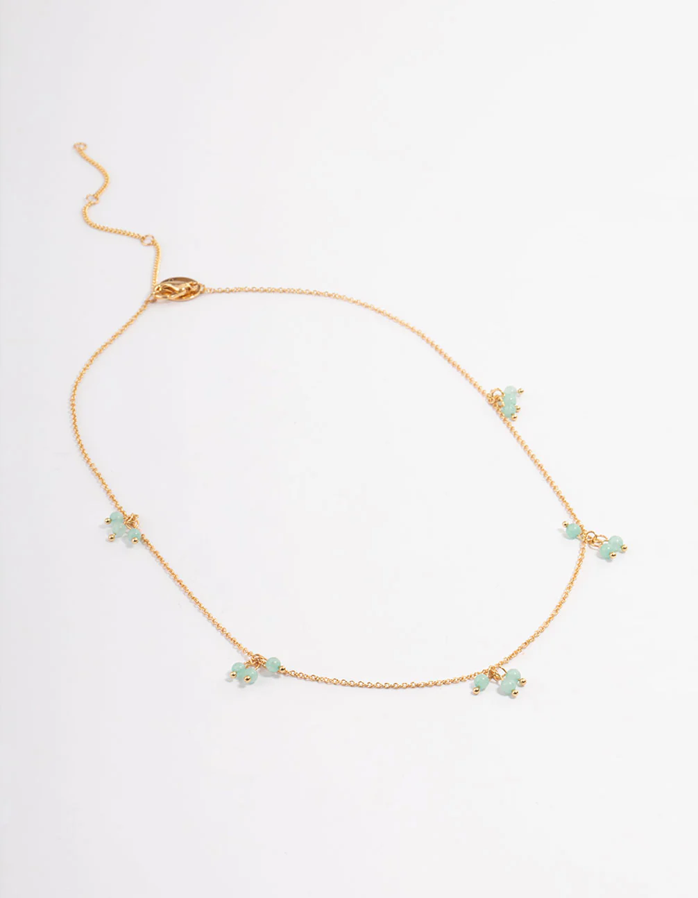 Gold Plated Jade Cluster Fine Necklace - Image 2