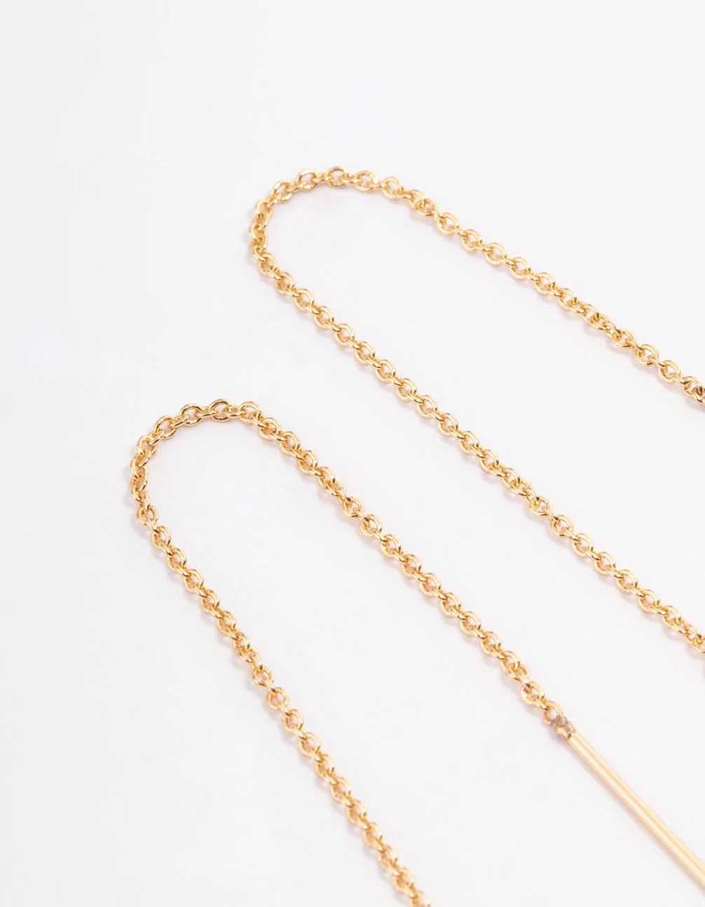 Gold Plated Jade Cluster Threader Earrings - Image 3