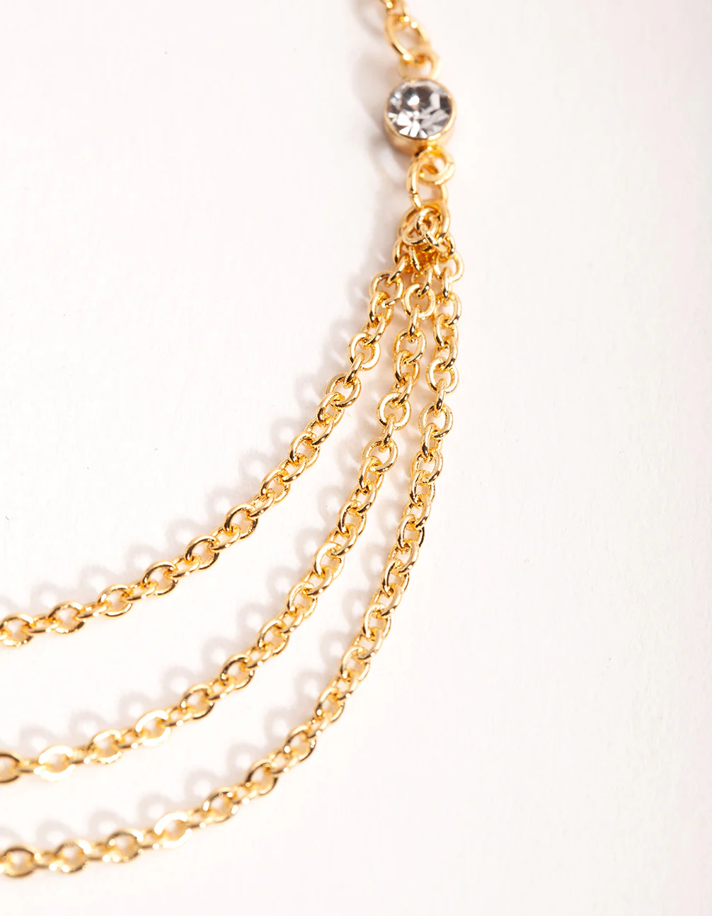 Gold Plated Multi Row Chain Bracelet - Image 3