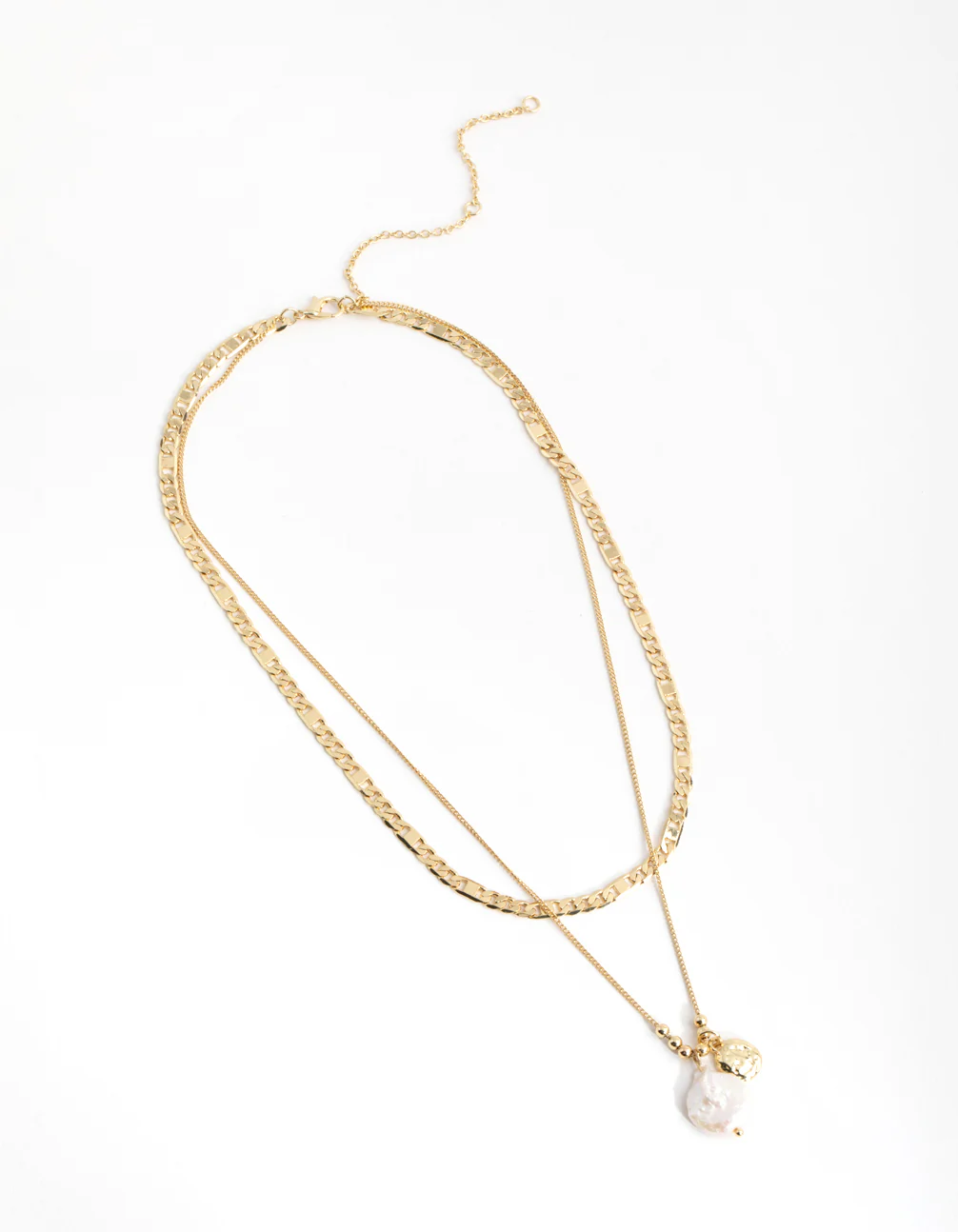 Gold Plated Large Freshwater Pearl Necklace - Image 2