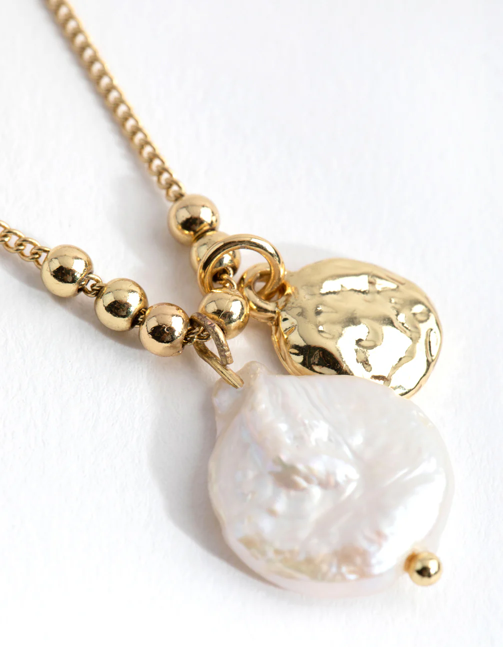 Gold Plated Large Freshwater Pearl Necklace - Image 3