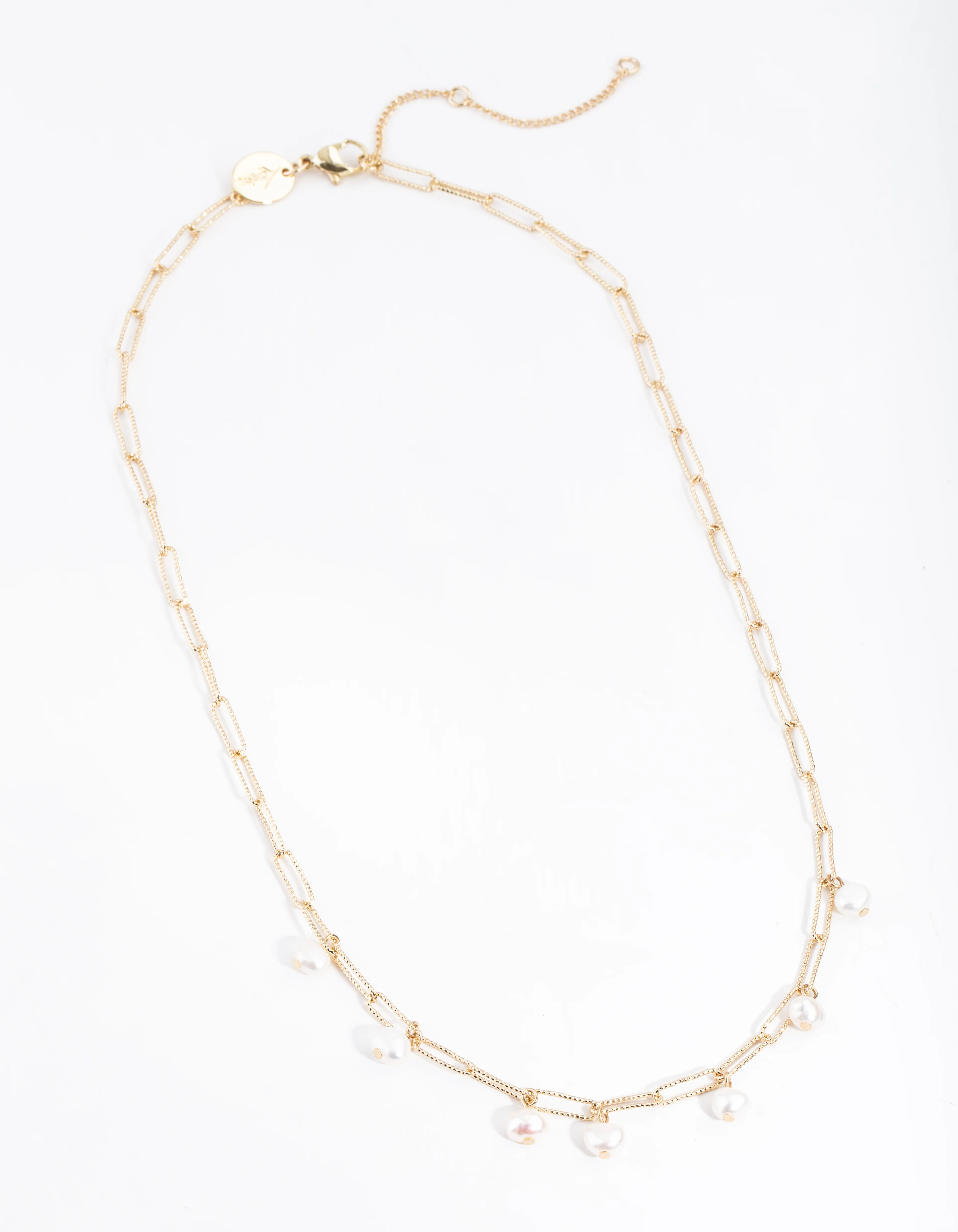 Gold Plated Rectangle Freshwater Pearl Necklace - Image 2