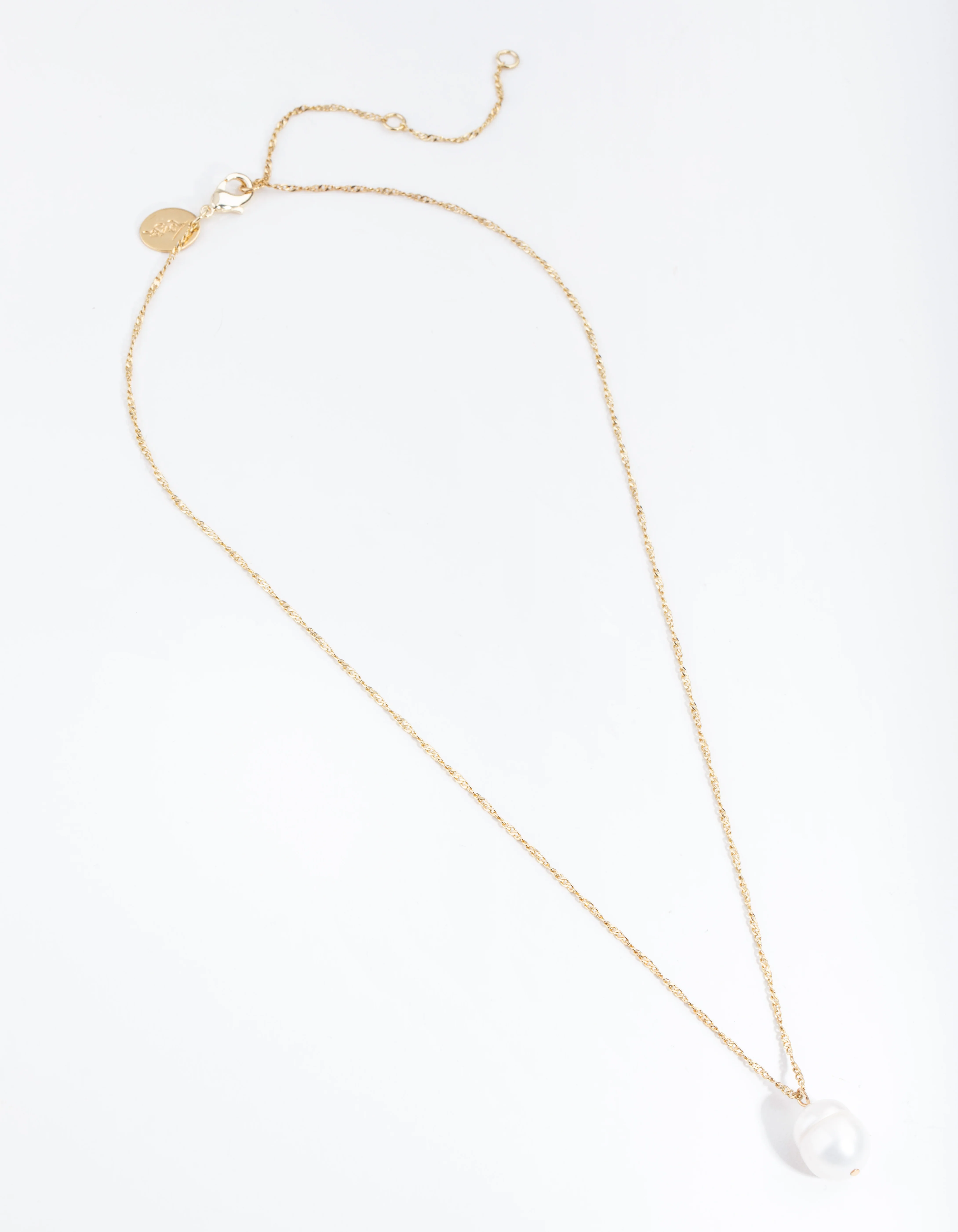 Gold Plated Single Freshwater Pearl Necklace - Image 2