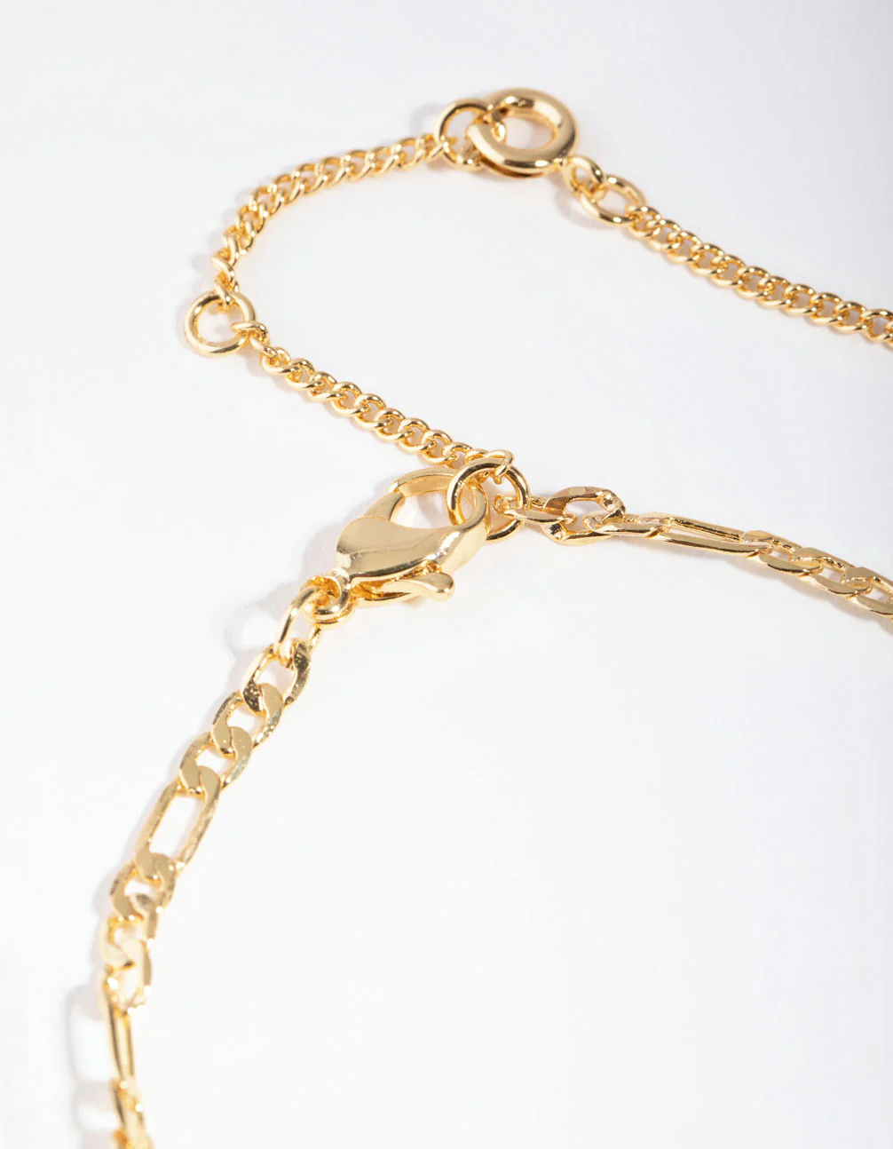 Gold Plated Thin Figaro Chain Bracelet - Image 2