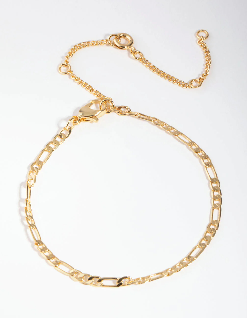 Gold Plated Thin Figaro Chain Bracelet - Image 3