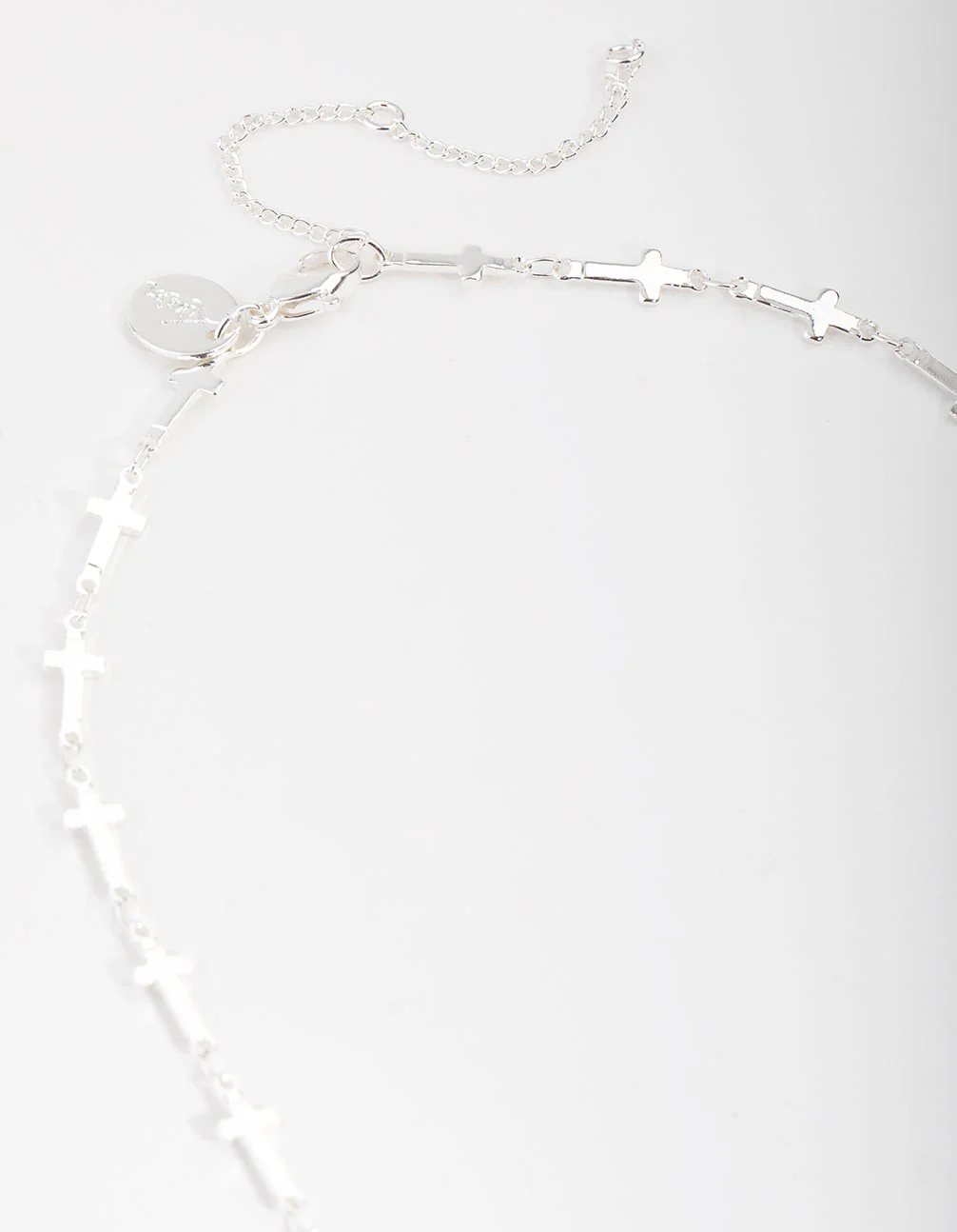 Silver Plated Cross Station Necklace - Image 3