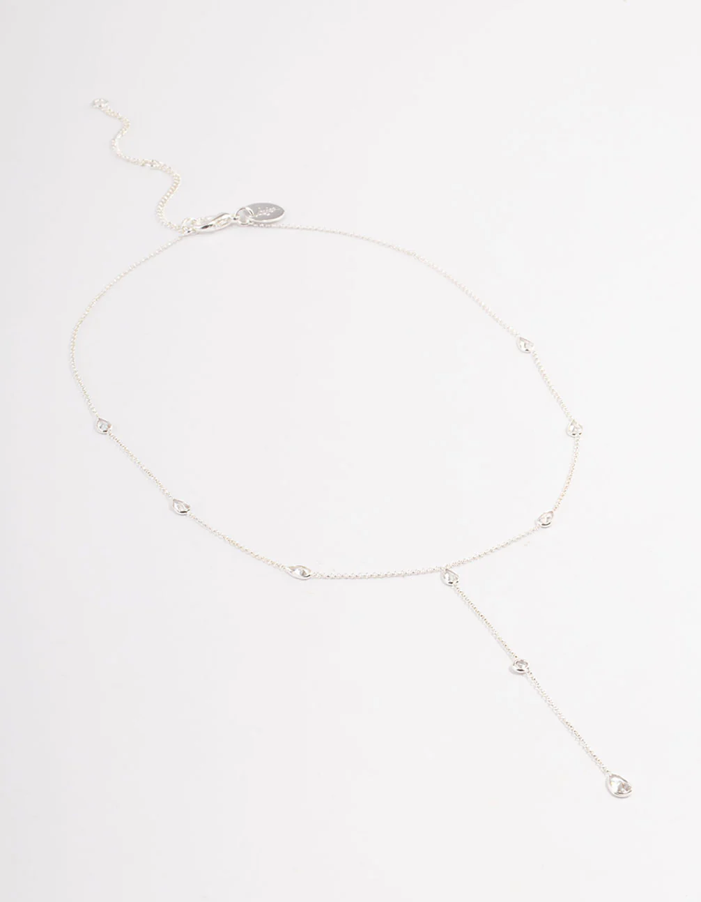 Silver Plated Diamante Lariat Y-Necklace - Image 2