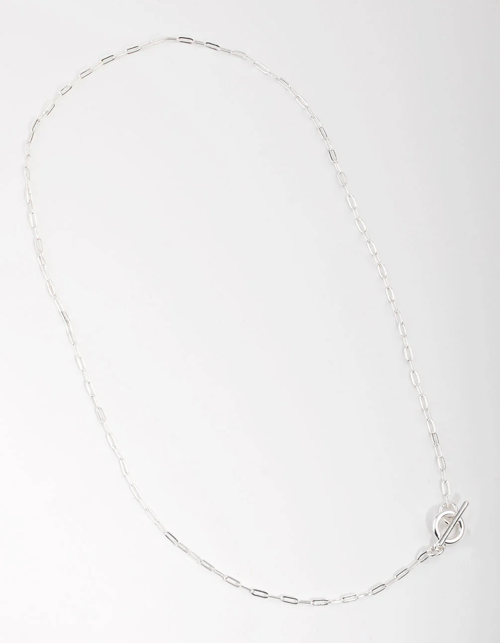 Silver Plated Thin Chain Fob Necklace - Image 2