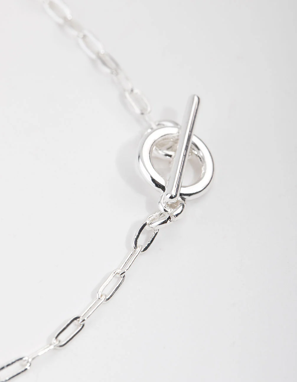 Silver Plated Thin Chain Fob Necklace - Image 3