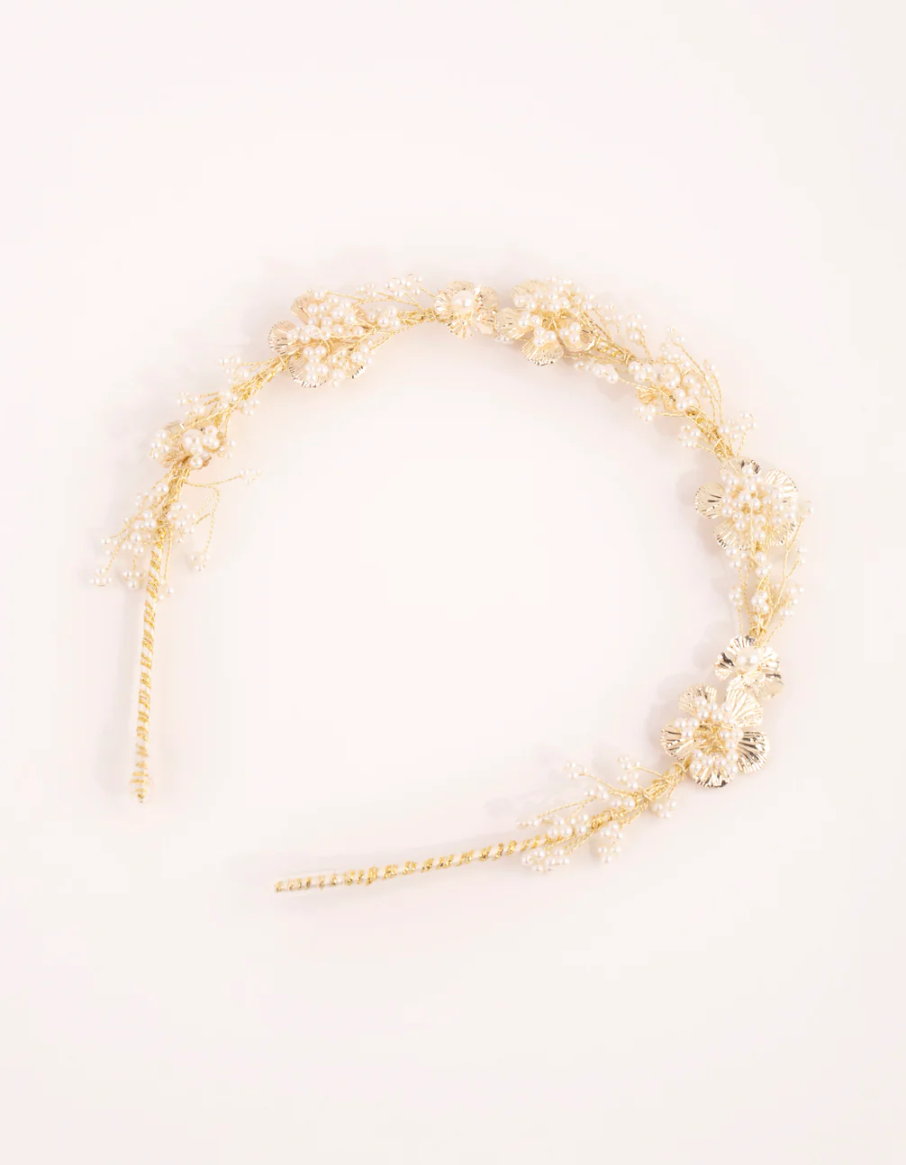 Gold Pearl & Flower Headband - Image 2