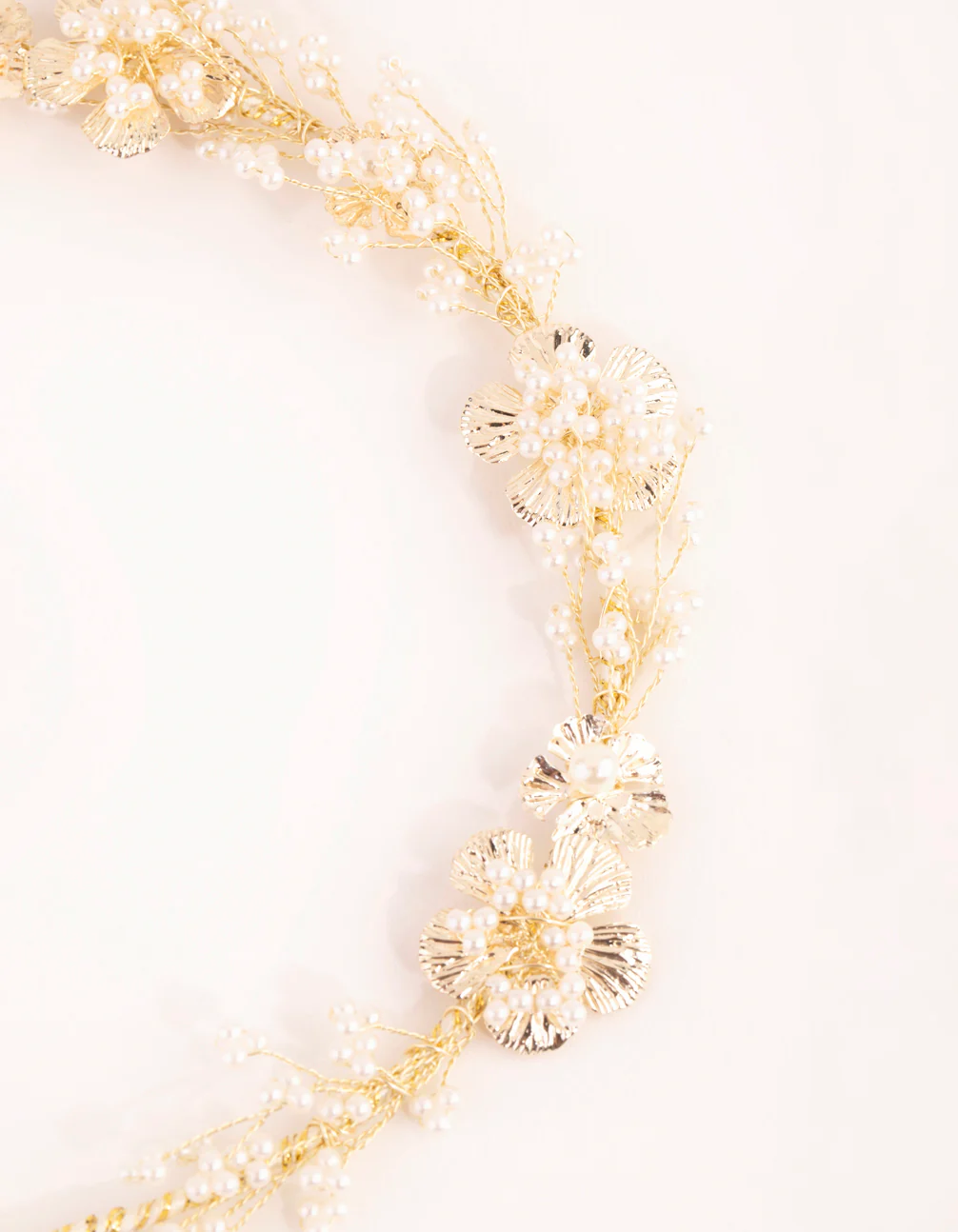Gold Pearl & Flower Headband - Image 3