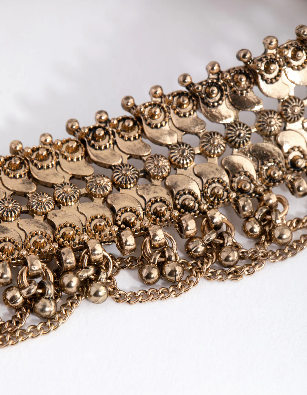Antique Gold Mesh Chain Choker - Image 2