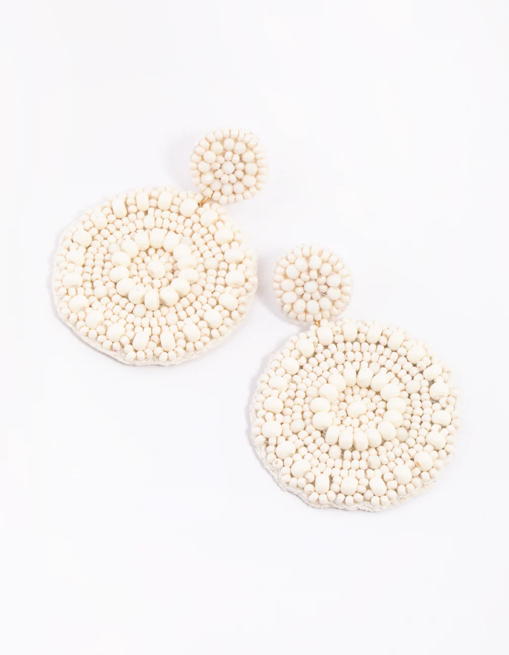 Natural Beaded Drop Earrings - Image 3