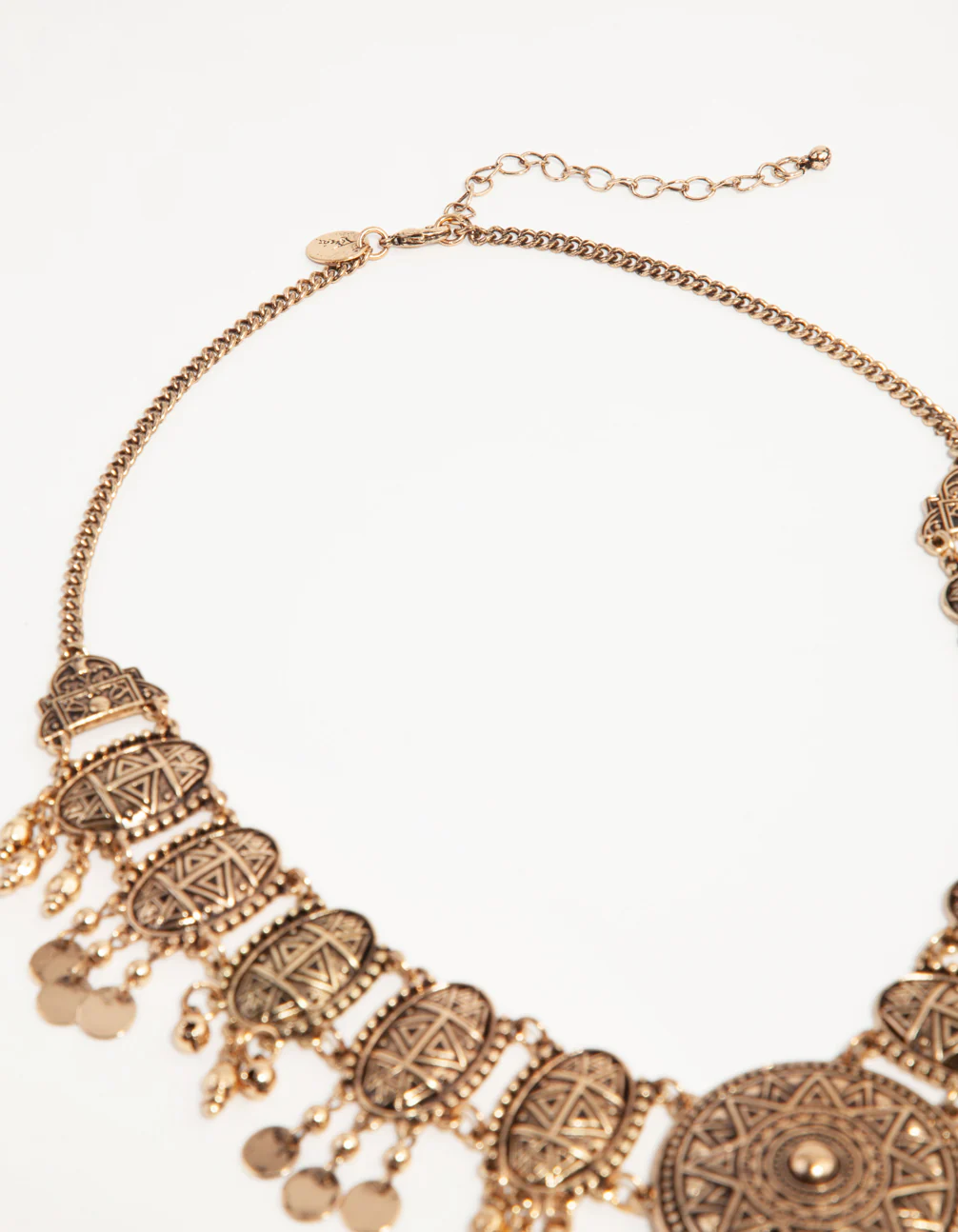 Burnished Gold Boho Bead Drop Necklace - Image 3