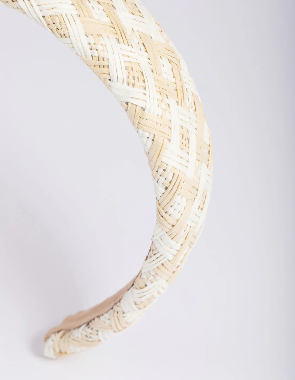 Two Tone Straw Padded Alice Band - Image 2