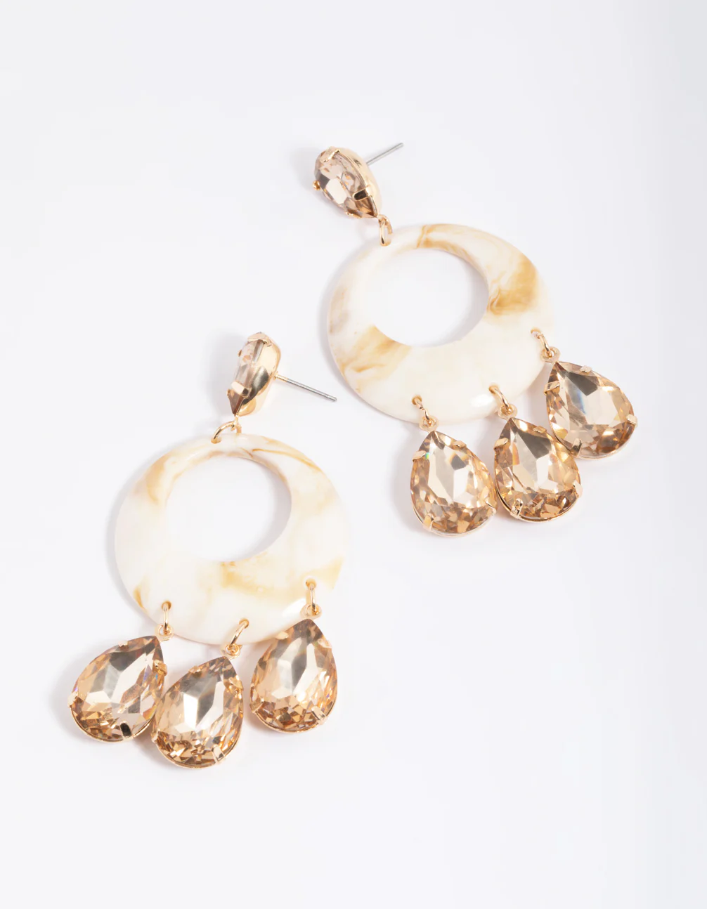Tortoiseshell Diamante Drop Earrings - Image 2