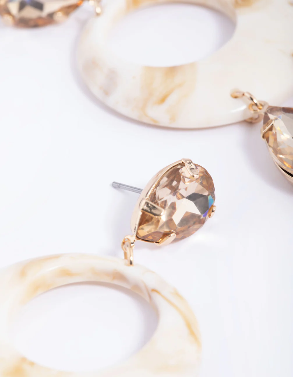Tortoiseshell Diamante Drop Earrings - Image 3