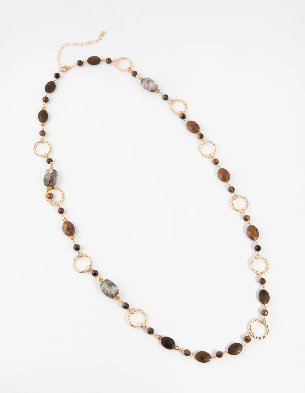 Gold Facet Stone Hoop Necklace - Image 2