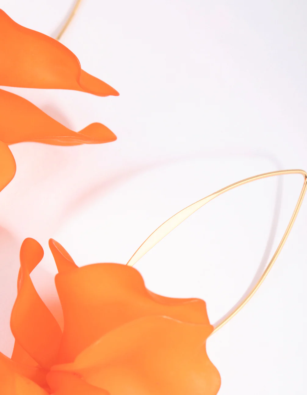 Orange Frosted Flower Drop Earrings - Image 4