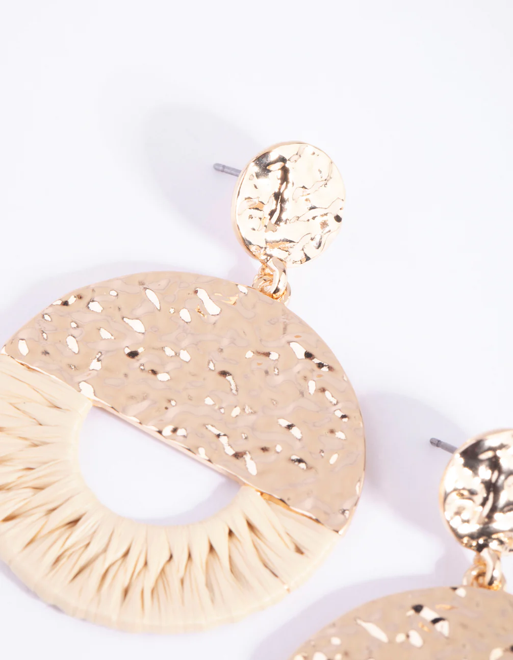 Cream Raffia Drop Earrings - Image 3