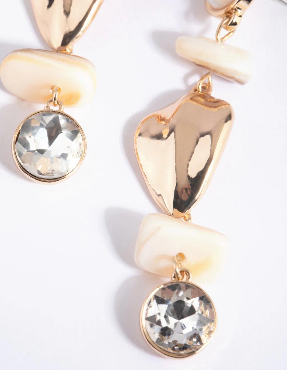 Mixed Pearl Bead & Diamante Drop Earrings - Image 4