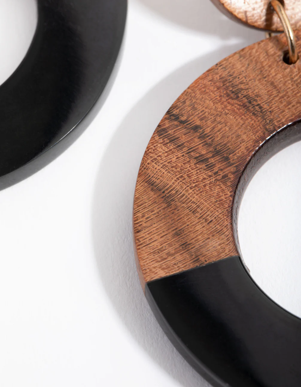Acrylic & Wood Drop Earrings - Image 3
