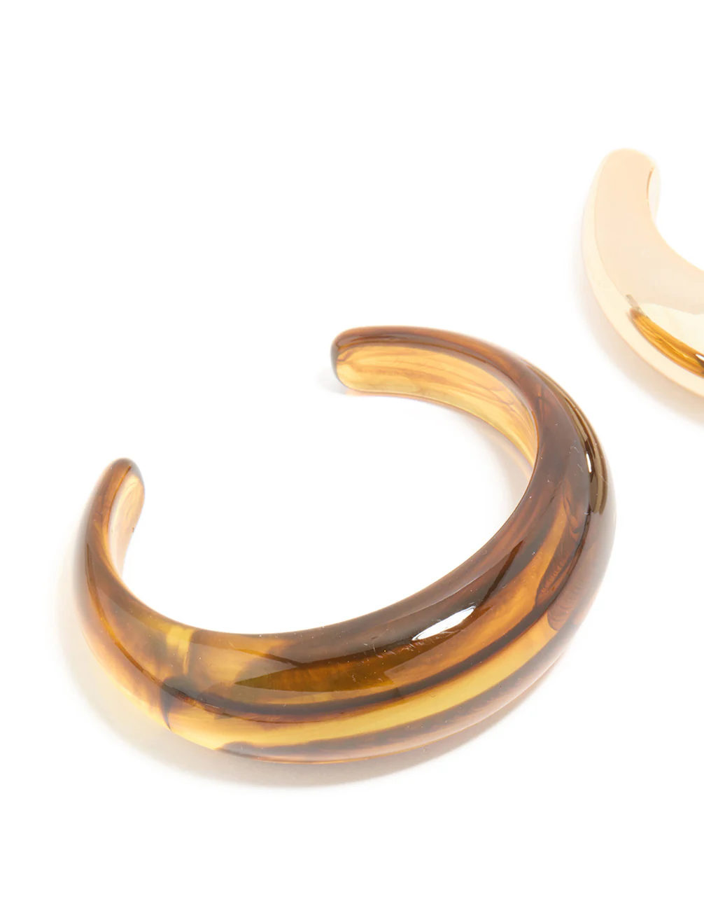 Brown Acrylic & Gold Wrist Cuffs 2-Pack - Image 4