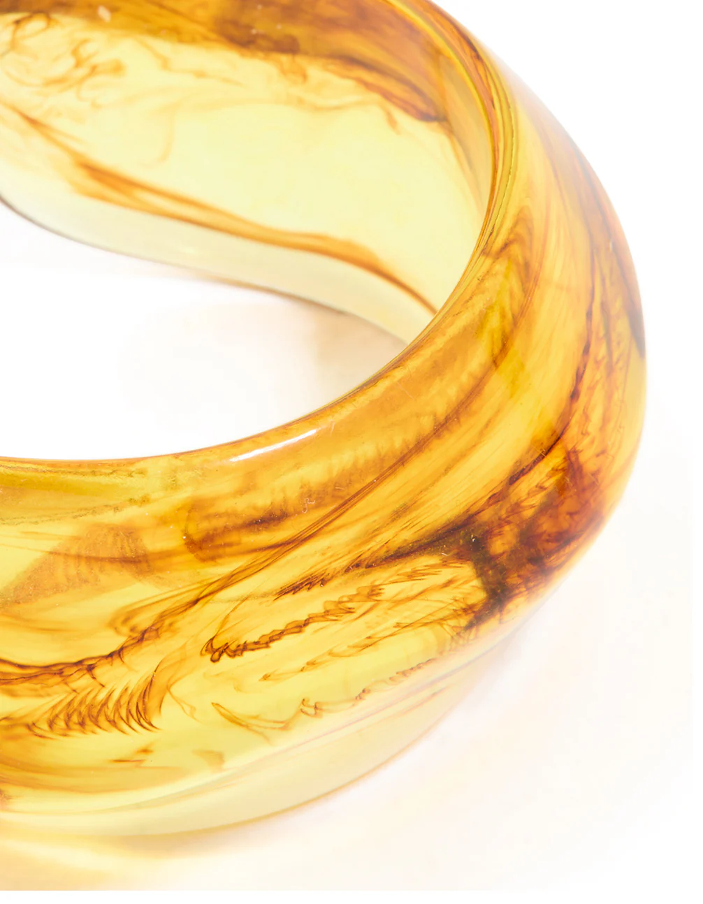 Brown Acrylic Marbled Orb Bangle - Image 4