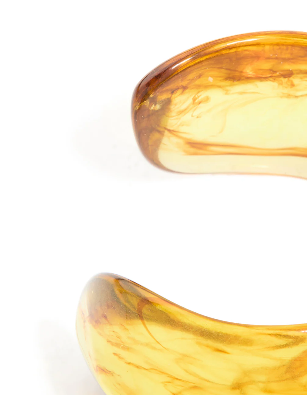 Brown Acrylic Marbled Orb Bangle - Image 5